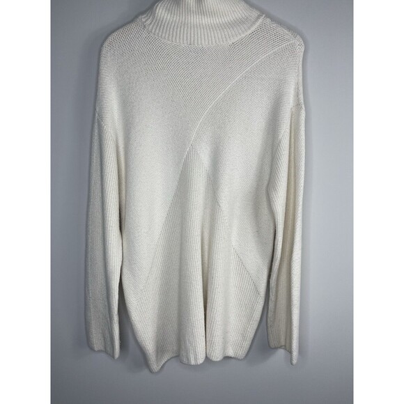 Talbots Womens Cream Cotton Wool Blend Turtleneck Oversized Sweater Sz:XL - Picture 5 of 7